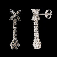 14K White Gold Estate Diamond Drop Earrings