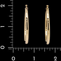 14K Yellow Gold Estate Oval Hoop Earrings