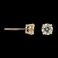14K Yellow Gold Estate Diamond Stud Earrings