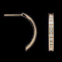 14K Yellow Gold Estate Diamond Half Hoop Earrings