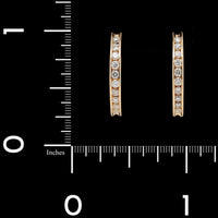 14K Yellow Gold Estate Diamond Half Hoop Earrings