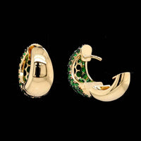 Piranesi 18K Yellow Gold Estate Tsavorite Dome Huggie Earrings