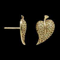 Alex Soldier 18K Yellow Gold Yellow Sapphire Leaf Earrings