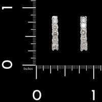 14K White Gold Estate Diamond Hoop Earrings