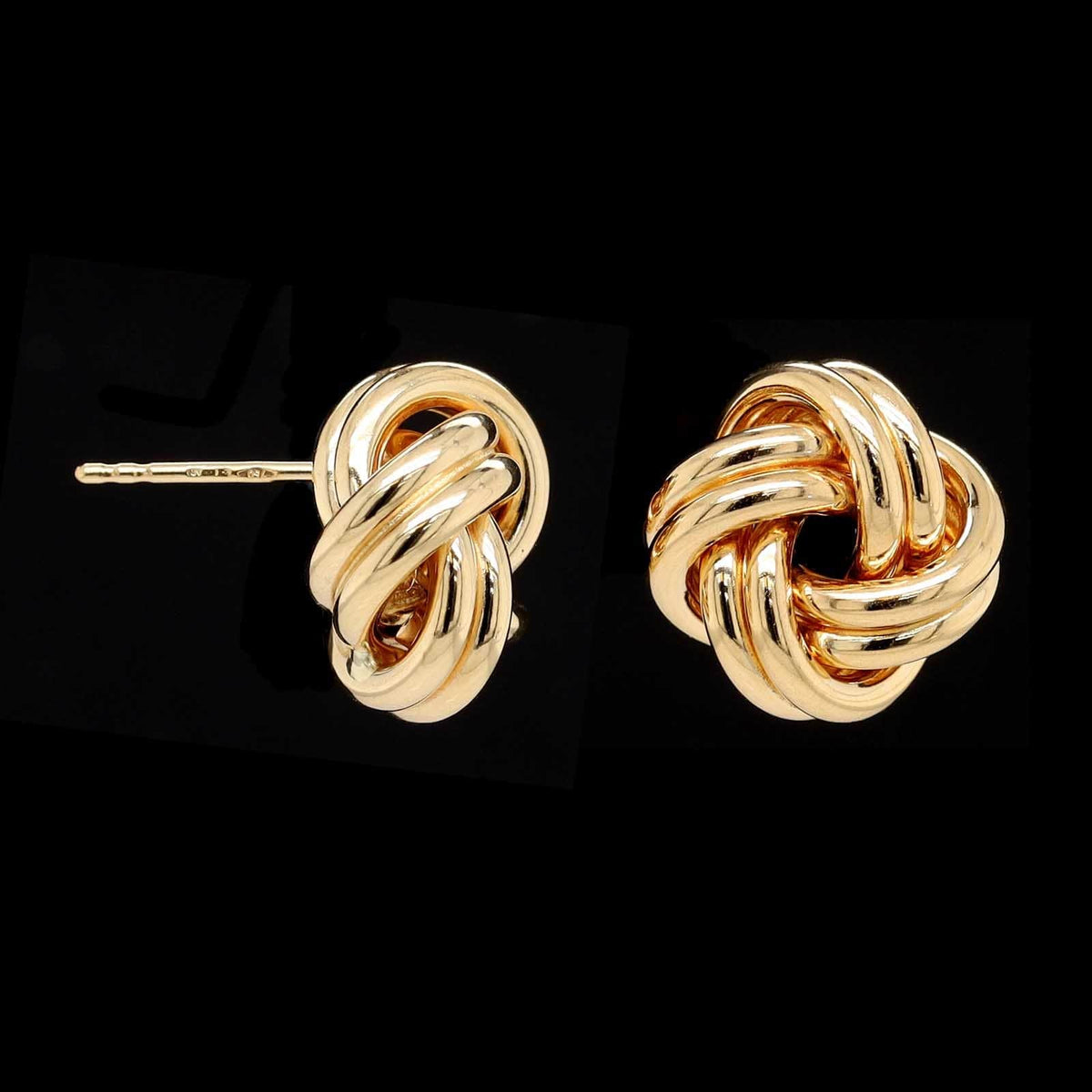 18K Yellow Gold Estate Knot Stud Earrings