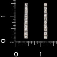 Vintage Art Deco 14K White Gold Estate Diamond Drop Earrings