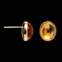 14K Yellow Gold Estate Citrine Stud Earrings