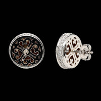 14K White Gold Estate Diamond Stud Halo Earrings