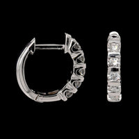 14K White Gold Estate Diamond Hoop Earrings
