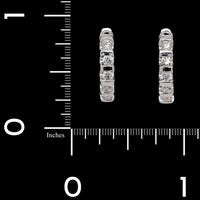 14K White Gold Estate Diamond Hoop Earrings