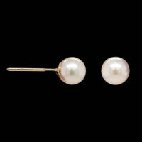14K Yellow Gold Estate Cultured Pearl Stud Earrings