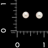 14K Yellow Gold Estate Cultured Pearl Stud Earrings