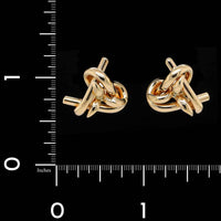 14K Yellow Gold Estate Knot Earrings