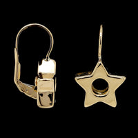 18K Yellow Gold Estate Star Earrings