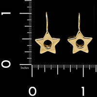 18K Yellow Gold Estate Star Earrings