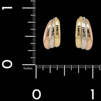 19K Tricolor Gold Estate Earrings