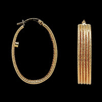 Roberto Coin 18K Yellow Gold Estate Oval Hoop Earrings