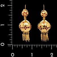 14K Yellow Gold Estate Enamel Earrings