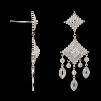 18K White Gold Estate Diamond Earrings