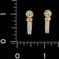 14K Two-tone Gold Estate Diamond Earrings