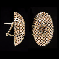 14K Yellow Gold Estate Oval Dome Earrings