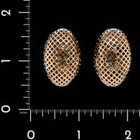 14K Yellow Gold Estate Oval Dome Earrings