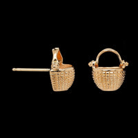 14K Yellow Gold Estate Nantucket Basket Earrings