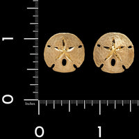 14K Yellow Gold Estate Sand Dollar Earrings