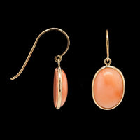 14K Yellow Gold Estate Coral Earrings