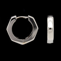 14K White Gold Estate Hinged Hoop Earrings