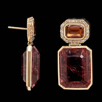 Katherine Jetter 18K Rose Gold Estate Pink Tourmaline and Diamond Earrings