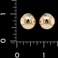 14K Yellow Gold Estate Dome Stud Earrings