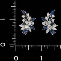 Platinum Estate Sapphire and Diamond Earrings