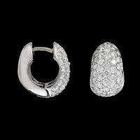 14K White Gold Estate Diamond Hoops