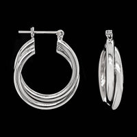 14K White Gold Estate Hoop Earrings