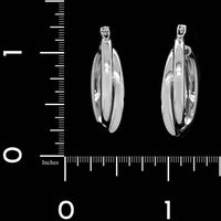14K White Gold Estate Hoop Earrings