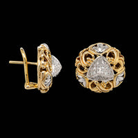 John Hardy 18K Two-tone Gold Estate Diamond Earrings