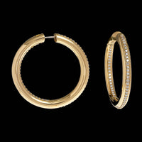 Paul Morelli 18K Yellow Gold Estate Ultimate Diamond Hoops