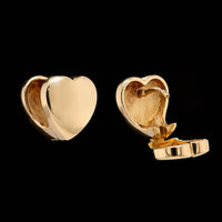 F. Binder 18K Yellow Gold Estate Heart Huggie Earrings