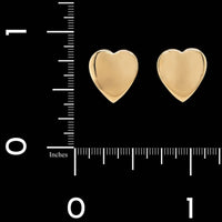 F. Binder 18K Yellow Gold Estate Heart Huggie Earrings