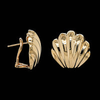 14K Yellow Gold Estate Shell Earrings