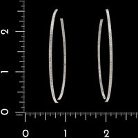 14K White Gold Estate Diamond Inside Outside Hoops