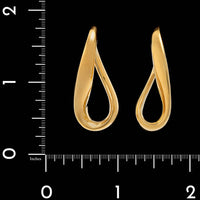 14K Yellow Gold Estate Swirl Hoop Earrings