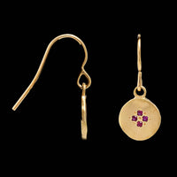Adel Chefridi 18K Yellow Gold Estate Ruby Earrings