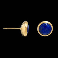Marco Bicego 18K Yellow Gold Estate Lapis Jaipur Stud Earrings