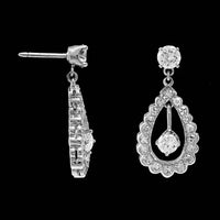 14K White Gold Estate Diamond Earrings