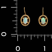 14K Yellow Gold estate Opal Earrings