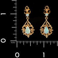 14K Yellow Gold Estate Opal Earrings