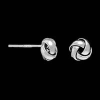 14K White Gold Estate Knot Earrings