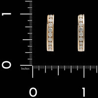 14K Yellow Gold Estate Diamond Half Hoops